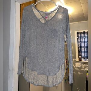 No Boundaries crisscross long sleeve top